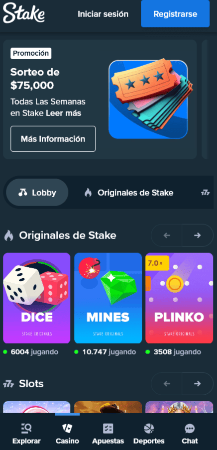 La app de Stake casino