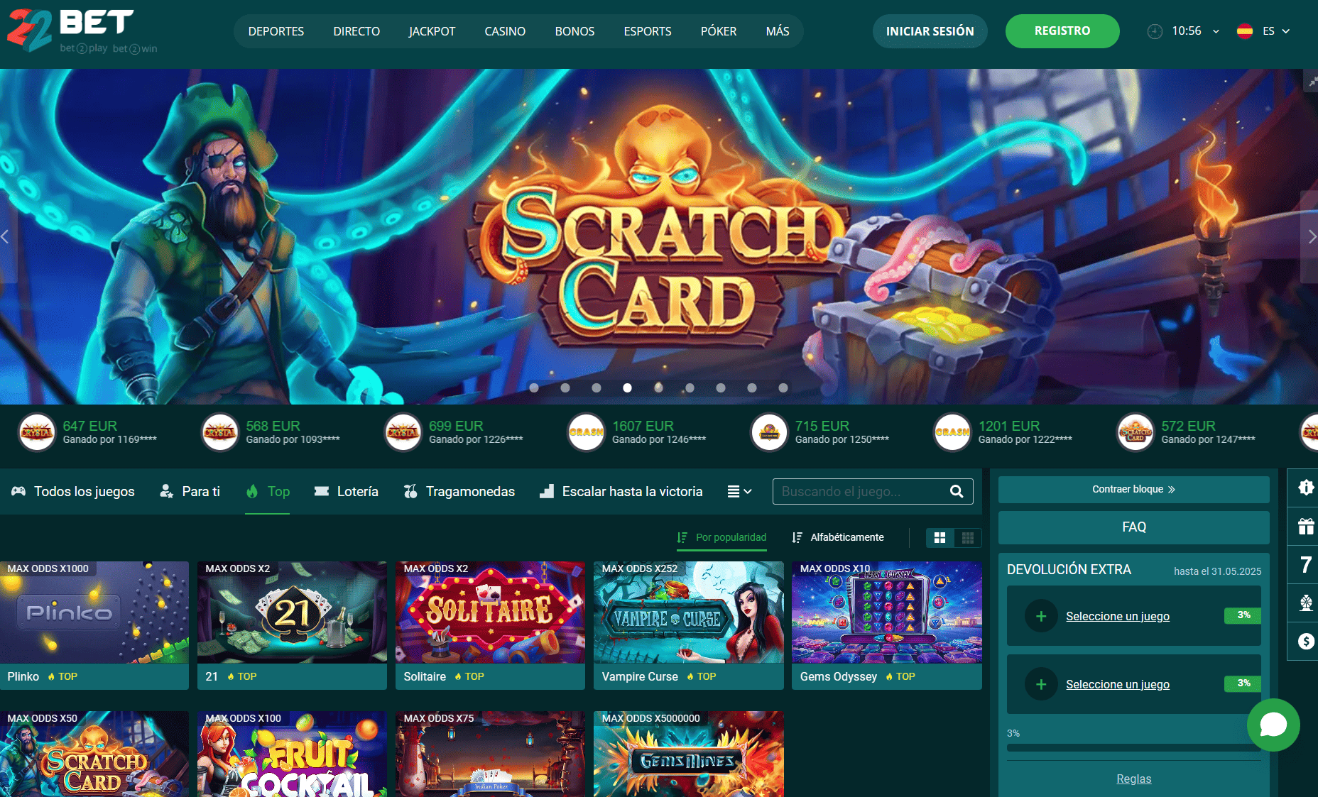 seguro jugar en el casino de 22Bet México